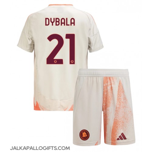 AS Roma Paulo Dybala #21 Vieras Peliasu Lasten 2024-25 Lyhythihainen (+ Lyhyet housut)